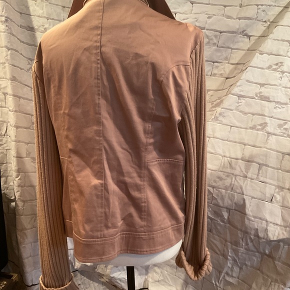“RODIER” VINTAGE Blush/Salmon Colour Zip Up Knit Sleeved Cotton Blend Jacket. - Picture 8 of 15